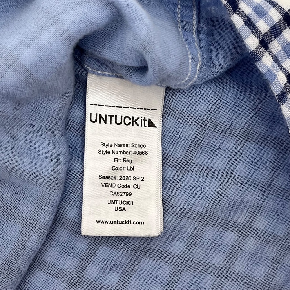 Untuckit Mens Size X-Large Soligo Shirt Multicolor Check Button-Down Collared - Picture 4 of 9